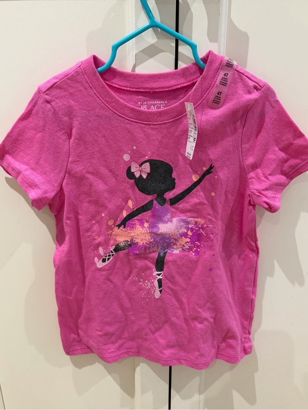 The Children's Place 4t Hot Pink Ballerina Graphic Tee